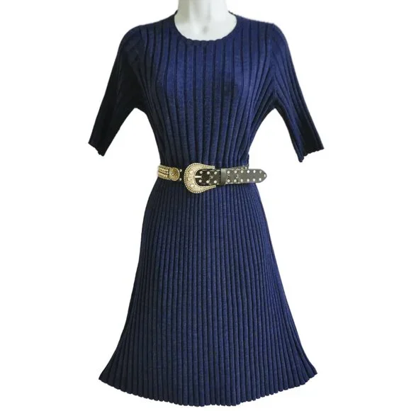 cream midi knit dress Paintball Gun Drop Forwards solid color knitted sweater dress Wheat IFAUN Wheat / S main image 0
